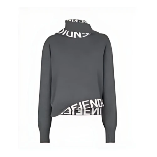 FENDI Gray cashmere and wool pullover