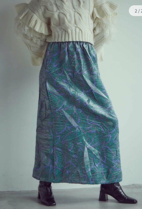 ROSE BUD ジオメトリックロングスカート