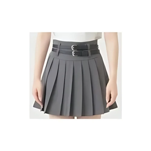 OLIVE des OLIVE ダブルベルトプリーツスカパン