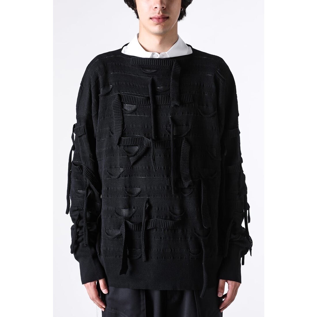 sulvam Broken Knitwear （Black）