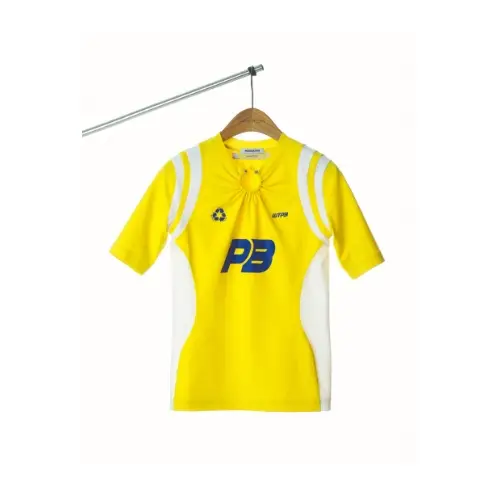 pushBUTTON PS23 YELLOW PIERCED NECK DETAIL JERSEY TOP