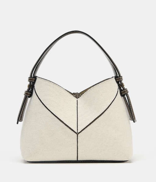 ZARA コントラストキャンバスミニショッパー