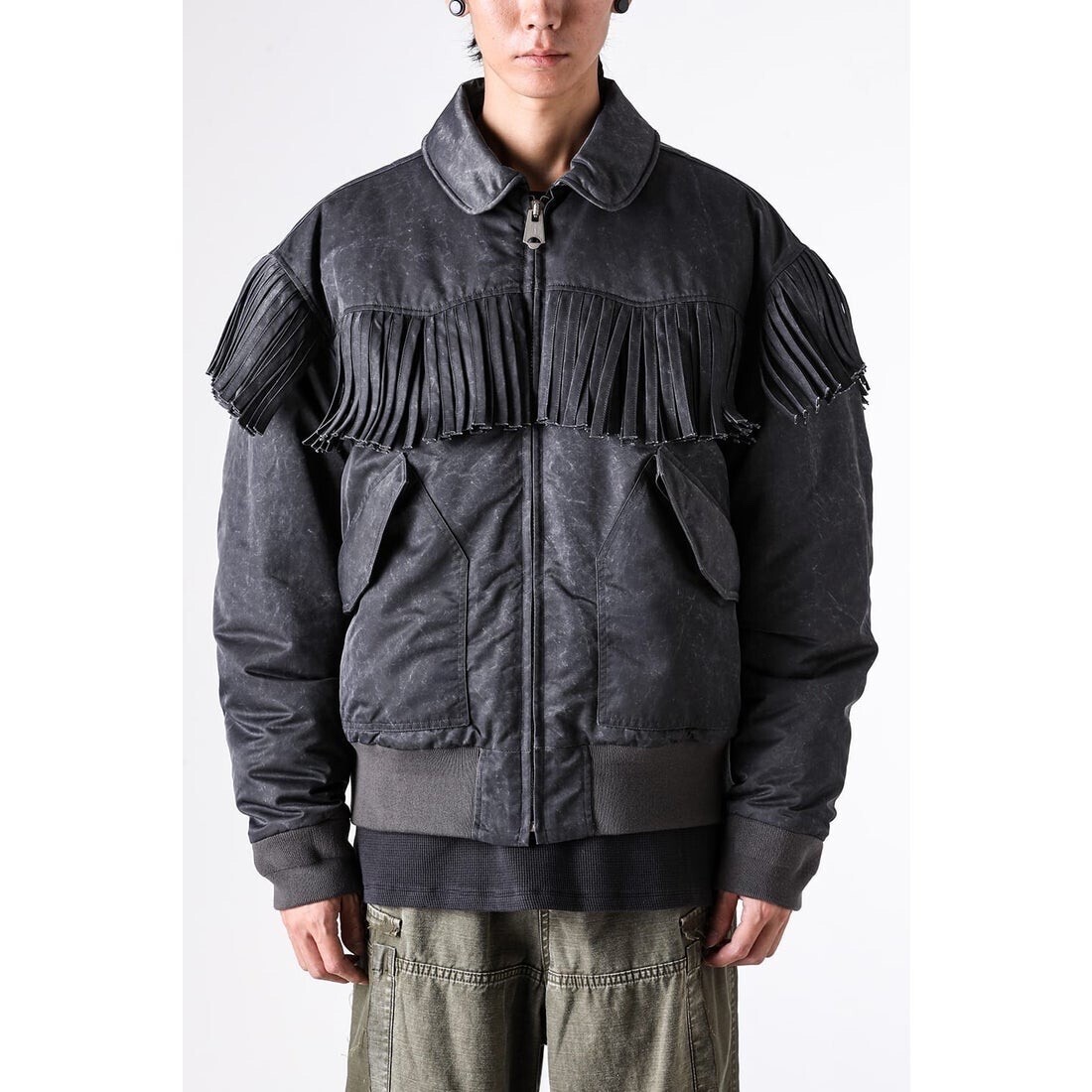 KAMIYA Washed Nylon Fligft Jacket （Black）