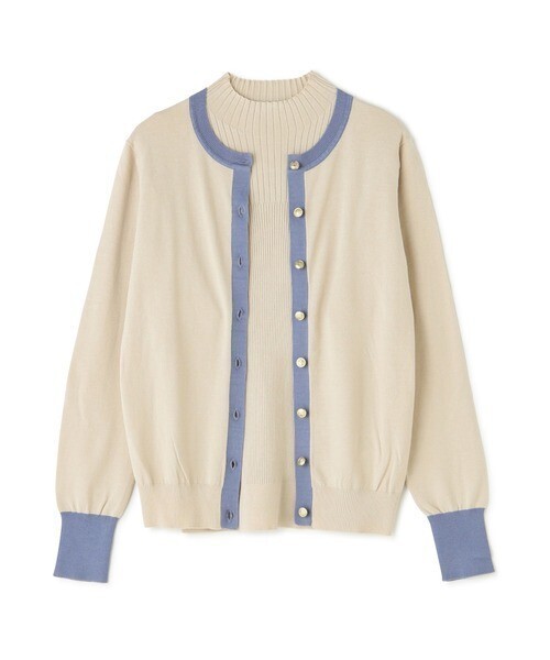 NATURAL BEAUTY BASIC バイカラーアンサンブルニット