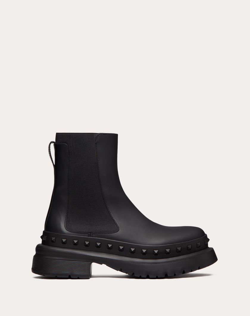VALENTINO M-WAY ロックスタッズ X カーフスキンレザー アンクルブーツ