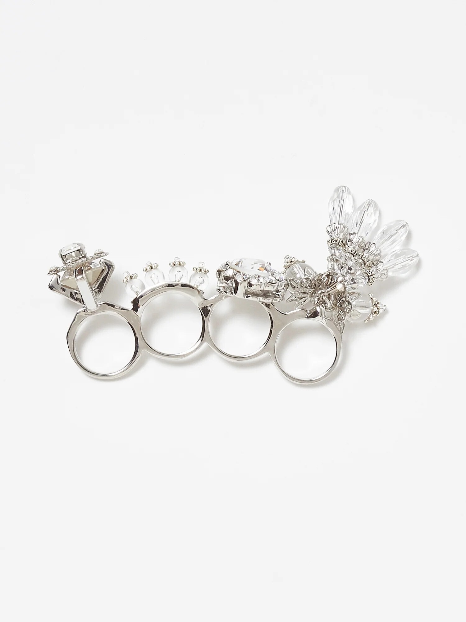 tanakadaisuke crystal bijou knuckle ring silver【Stock】