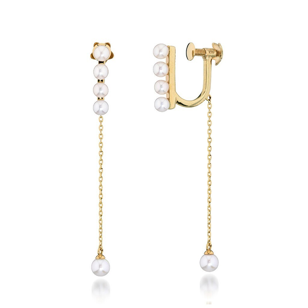 STAR JEWELRY K10 イヤリング PEARL EARRINGS