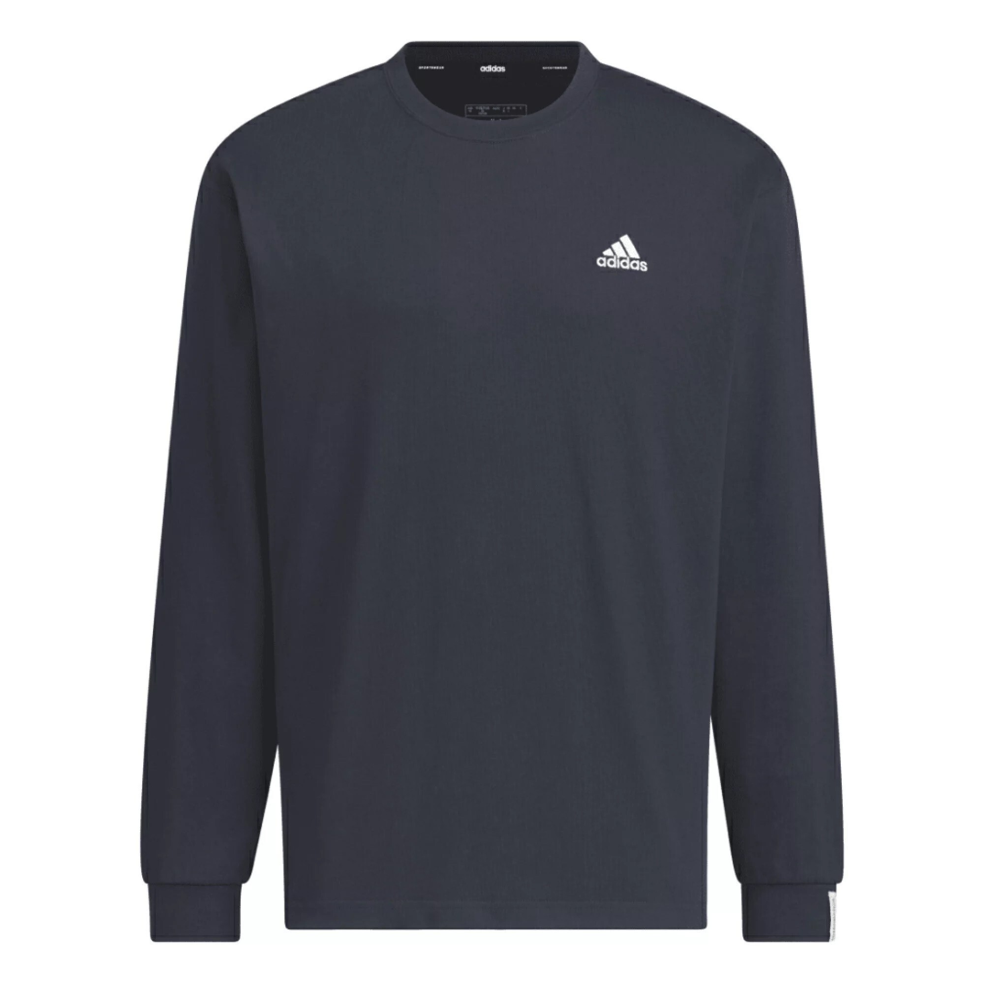 adidas エッセンシャルズ プラス ルーズフィット スモールロゴ 長袖 Tシャツ