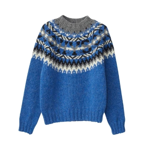 HYSTERIC GLAMOUR Harley of Scotland/HYS LOGO ジャカードノルディックセーター