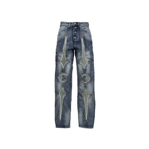 Thug Club TC BONE LEATHER DENIM PANTS
