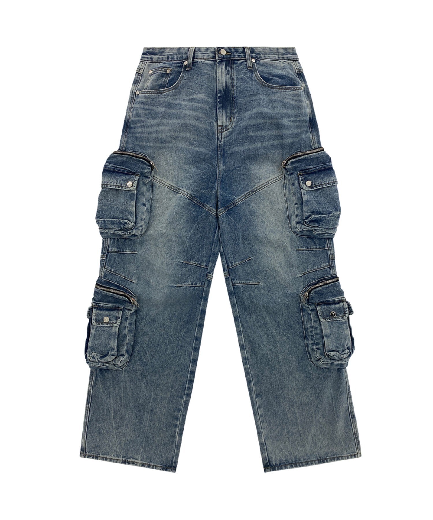 OY FOURTEEN CARGO POCKETS WASHED JEANS/4カーゴポケット ウォッシュデニムパンツ