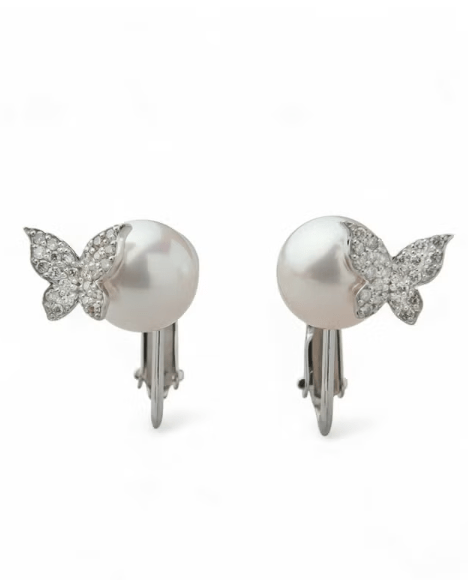 Pearl for Life petit amie あこや真珠 蝶 イヤリング