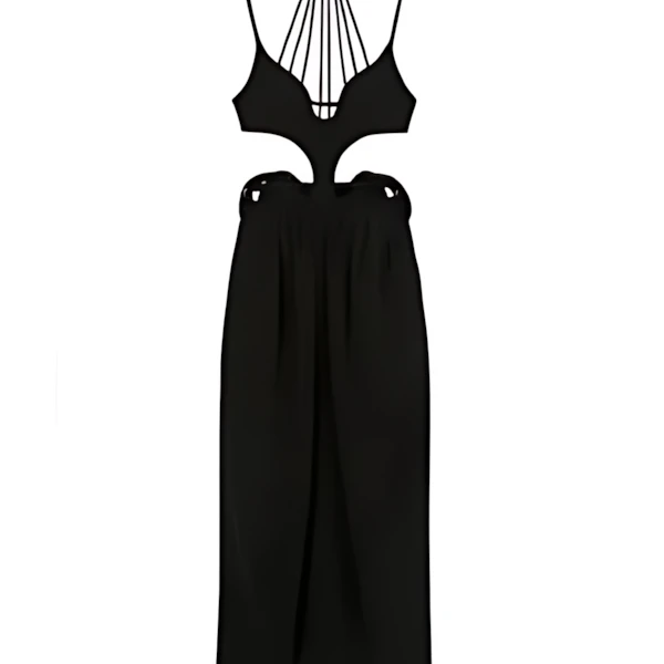 Mame Kurogouchi stretched triacetate basket pattern dress