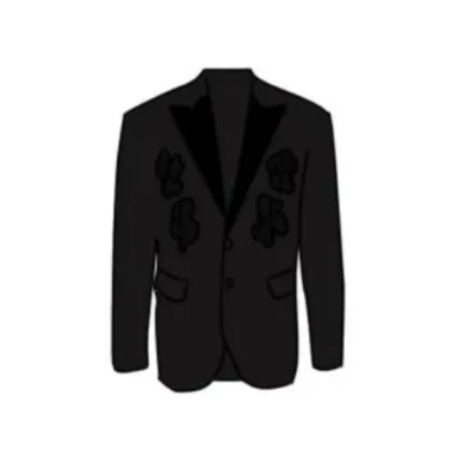 DSQUARED2 GOTH FLOWER PEAK SUPER RELAXED SHOULDER JACKET