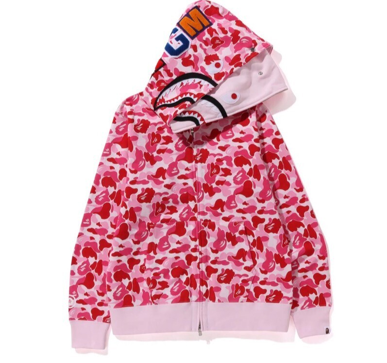 A BATHING APE ABC CAMO DOUBLE SHARK FULL ZIP HOODIE