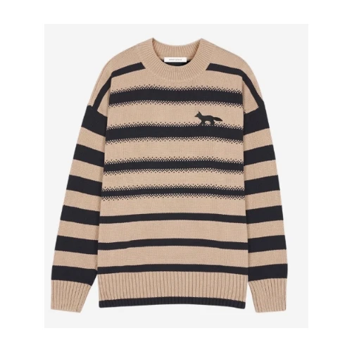 Maison Kitsune プロファイル フォックス エンブロイダリー ストライプ ジャンパー