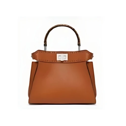 FENDI Selleria bag with oversized topstitching and exotic details
