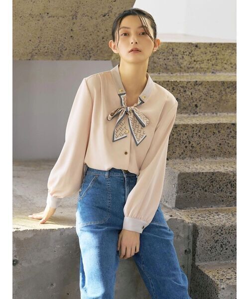 TONAL ブラウス シャツ スカーフタイドッキングブラウス