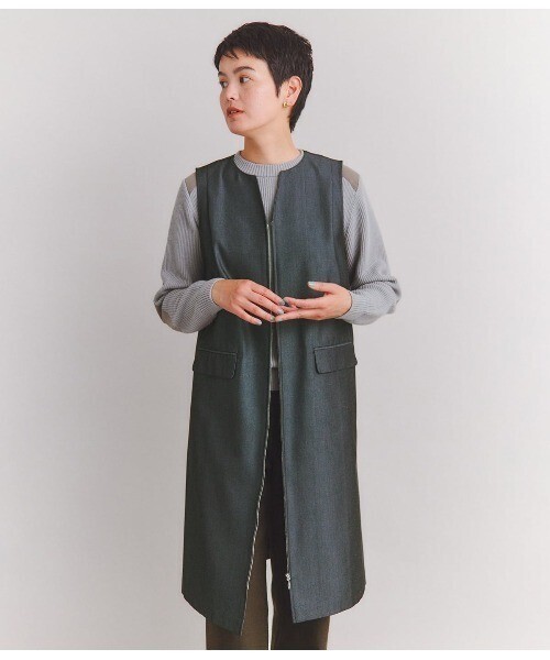 SIPULI Cotton Wool Gabardine ジレワンピース