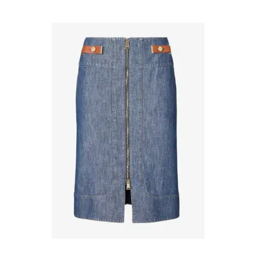 FENDI ネイビーブルー シャンブレー スカート