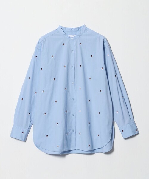 UNITED ARROWS エンブロイダリーフラワー バンドカラー シャツ 26FW