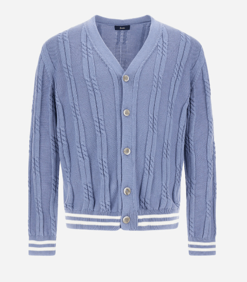 HERNO ETERNAL COTTON CABLE CARDIGAN