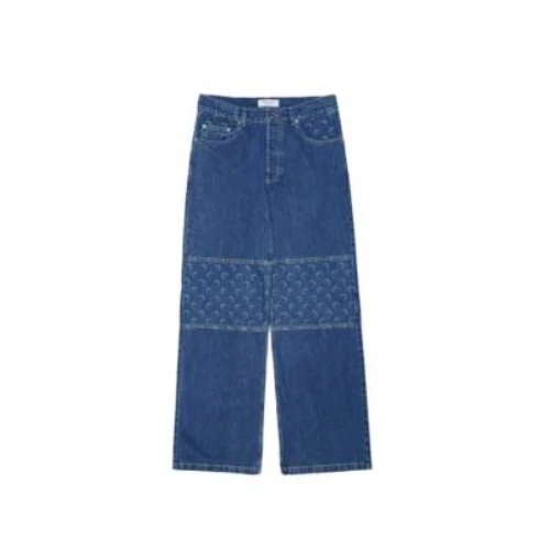 Marine Serre DEADSTOCK DENIM STRAIGHT LEG PANTS "BLUE"