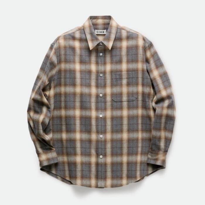 COOR Ombre Flannel One-Pocket Check Shirt