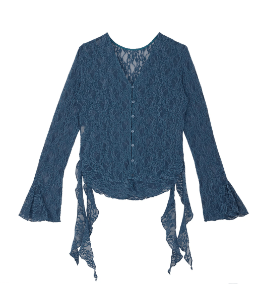 AMERI VINTAGE UND 2WAY CUT LACE FRILL TOP