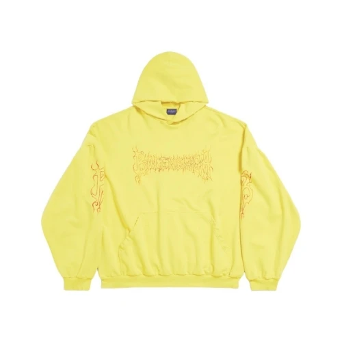 Balenciaga DARKWAVE ROUND HOODIE OVERSIZED IN YELLOW/RED