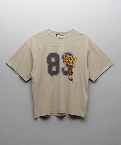 MAISON SPECIAL 《UNISEX》ナンバリングUSA刺繍プライムオーバーフットボールTシャツ