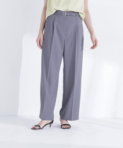 NATURAL BEAUTY BASIC ベルテッドタックワイドパンツ