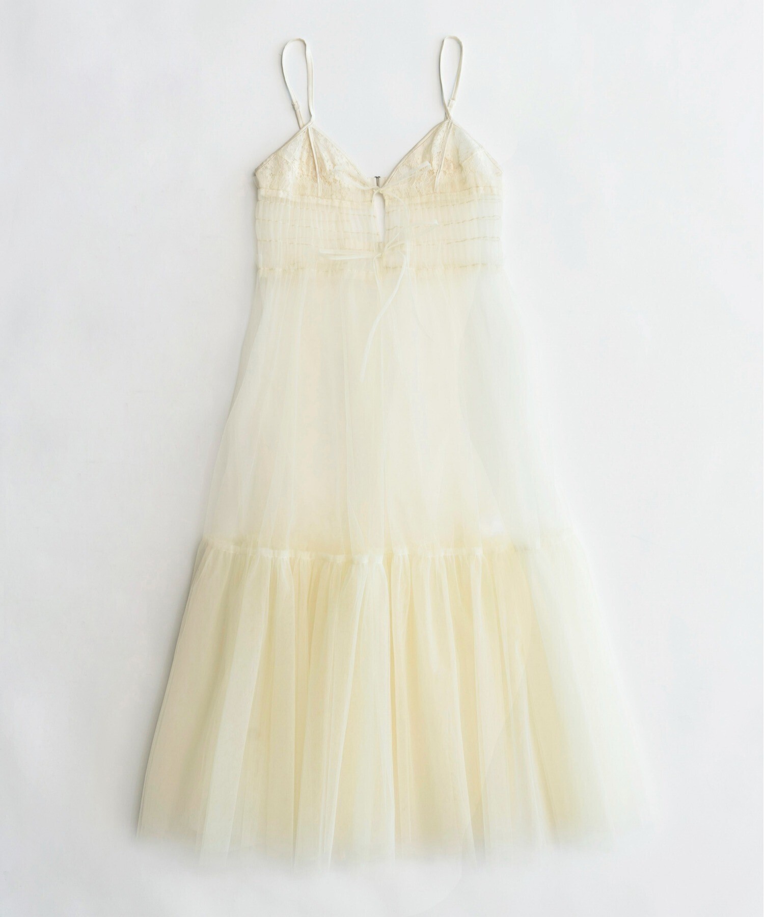 MAISON SPECIAL Tulle Shirring Gathered Dress