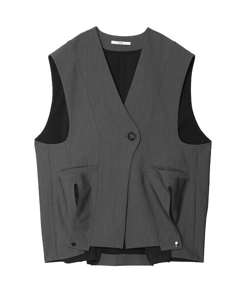 UN3D. SHEER POCKET 2WAY COCOON VEST