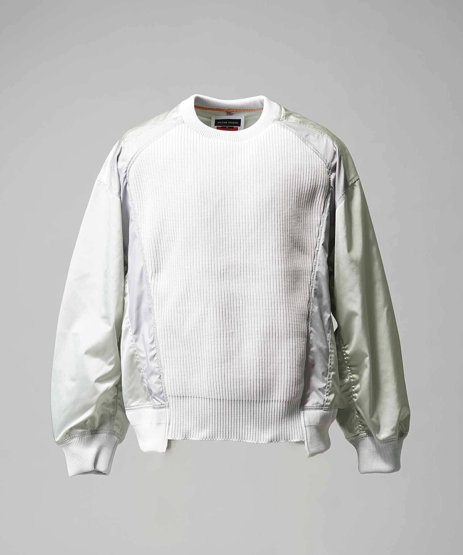 MAISON SPECIAL Knit Combination Prime-Over Knit Pullover