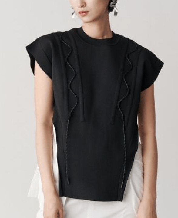 UN3D. WAVE CODE KNIT TOPS