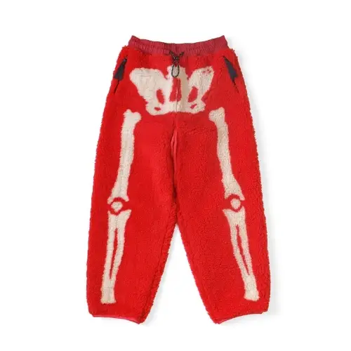 KAPITAL Bone Pattern Boa Fleece Easy Pants