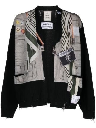 Maison MIHARA YASUHIRO ダメージ グラフィック カーディガン