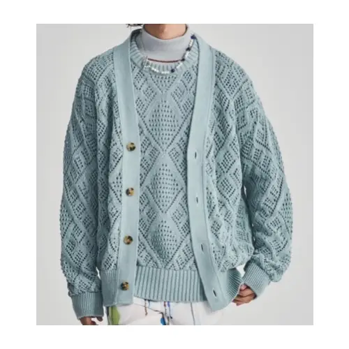 LiNoH CROCHETED LACE KNIT CARDIGAN