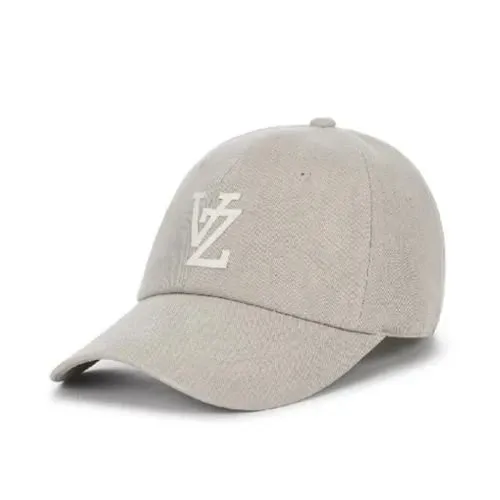 VARZAR Monogram Applique Over Fit Washing Ball Cap Beige