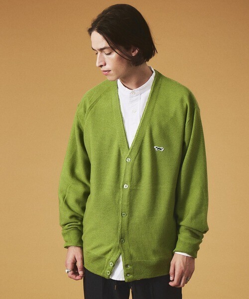 PENNEY'S THE FOX COLOR CARDIGAN ワッペン Ｖネックカーディガン