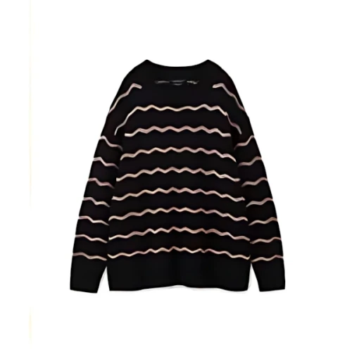 LiNoH CROCHET WAVE PULLOVER KNIT