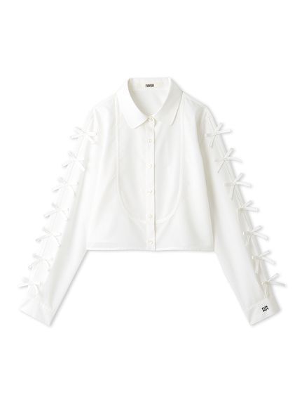 FURFUR 【WEB限定カラー】クロップドリボンシャツ