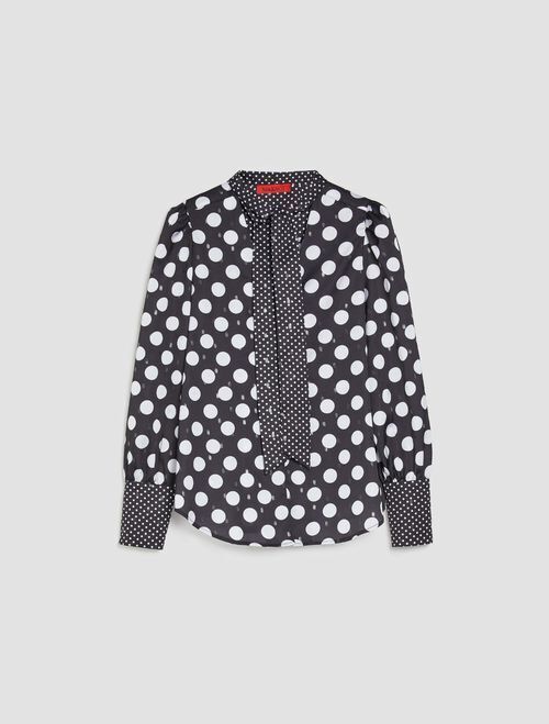 MAX＆Co. [グレッジョ] メタリック ポルカドット サテン シャツ