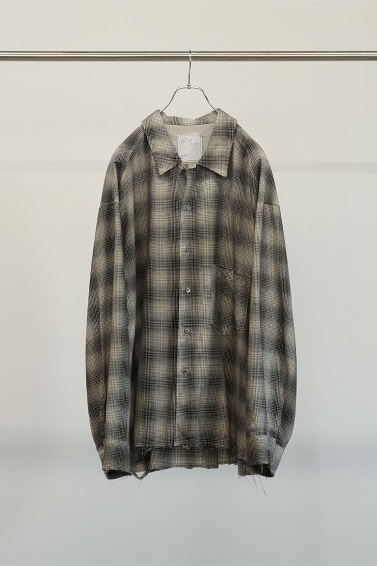 ANCELLM OMBRECHECK SHIRT | BROWN | チェックシャツ