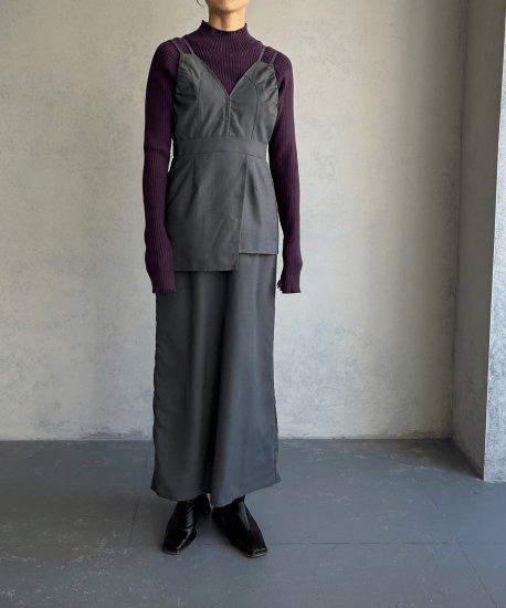 &g’aime LAYERED SHIRRING DOUBLESTRAP DRESS/988-63400