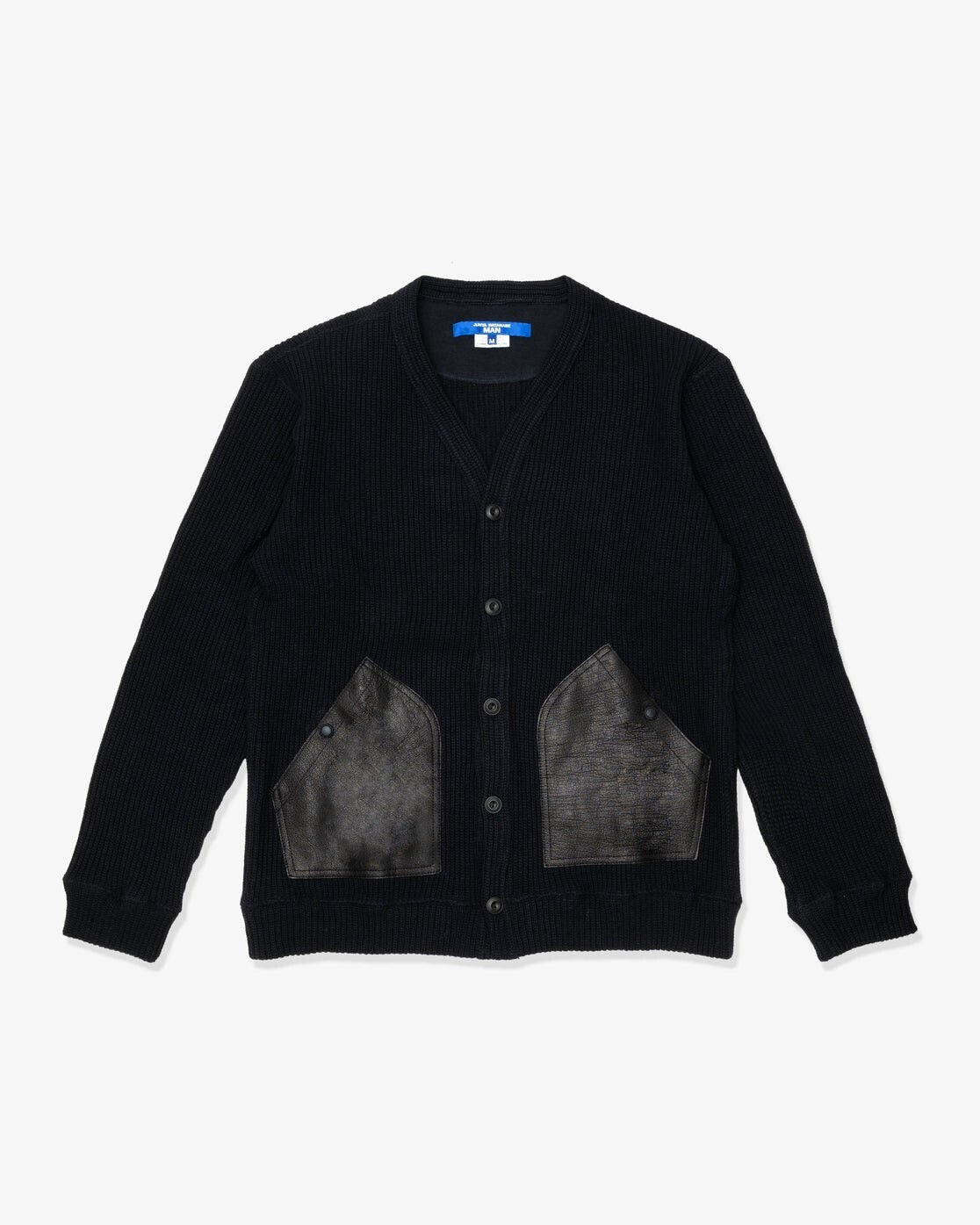 JUNYA WATANABE MAN Cotton Rib Knit X LeatherBlack X Black