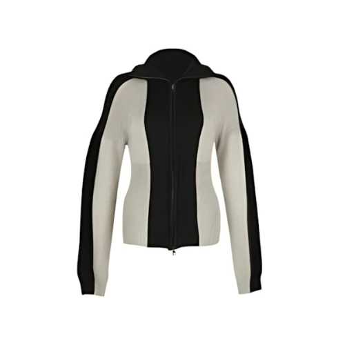 CERRIC Stretchy wool material half-neck zip-up