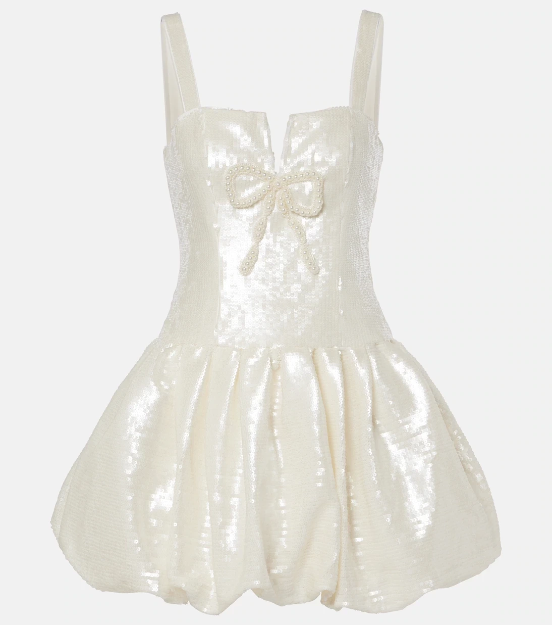 Self-Portrait Women's Bridal Bow Detail Sequined Minidress