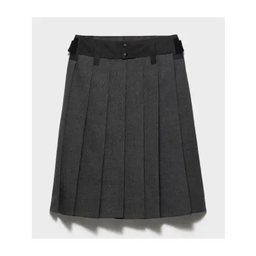PRADA プリーツ入りホップサックとテクニカルファブリック スカート